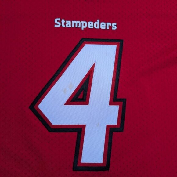 Reebok Red Calgary Stampeders Tate No. 4 CFL Football Jersey Size 2XL - Picture 2 of 9
